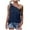 Navy, variant on Miluxas Plus Size Tank Tops One Shoulder Tops for Women Summer Chiffon Shirts Tie Bow Knot Sleeveless Tank Tops Loose Fit Purple 4(S)