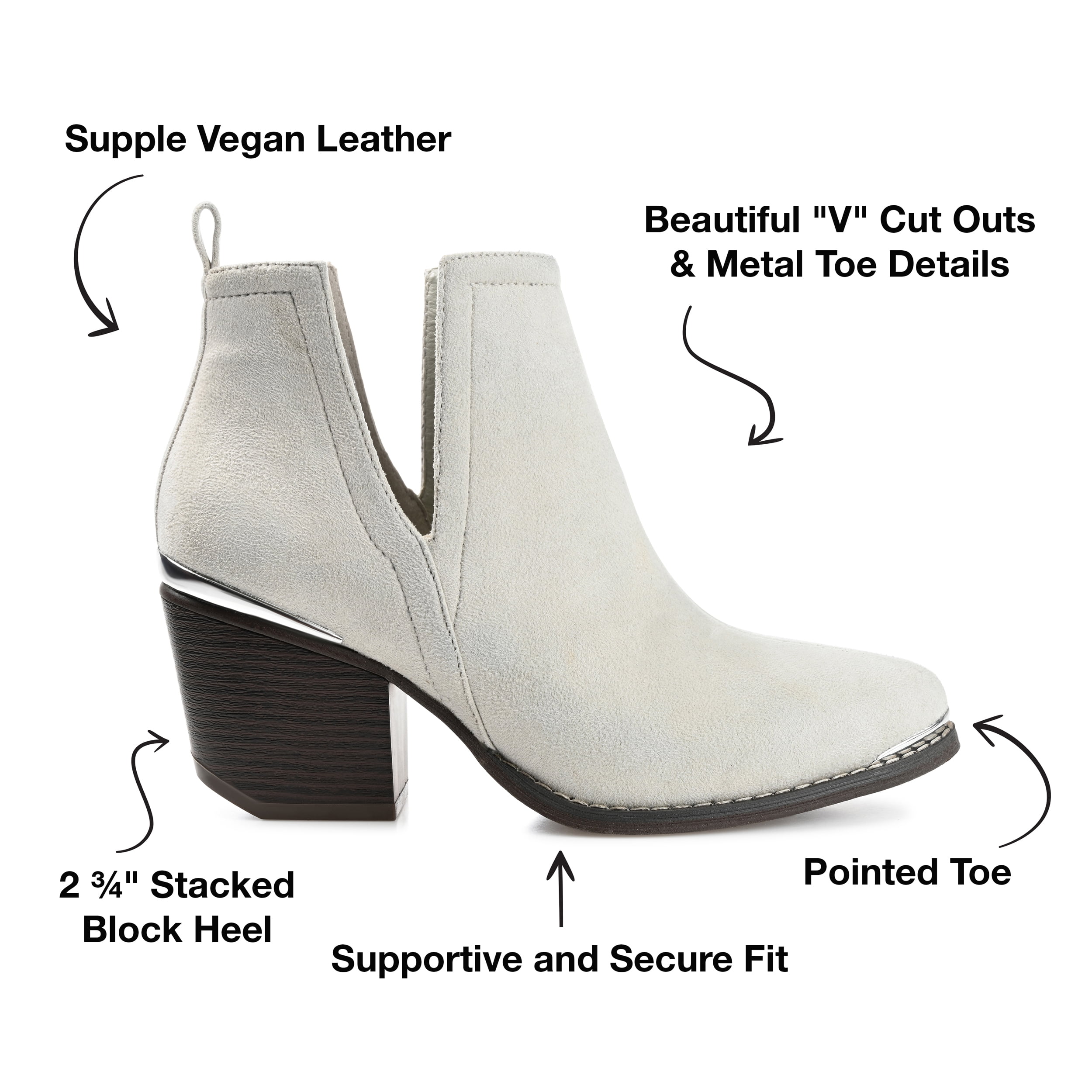 Journee Womens Issla Pull On Stacked Heel Booties, Widths Available