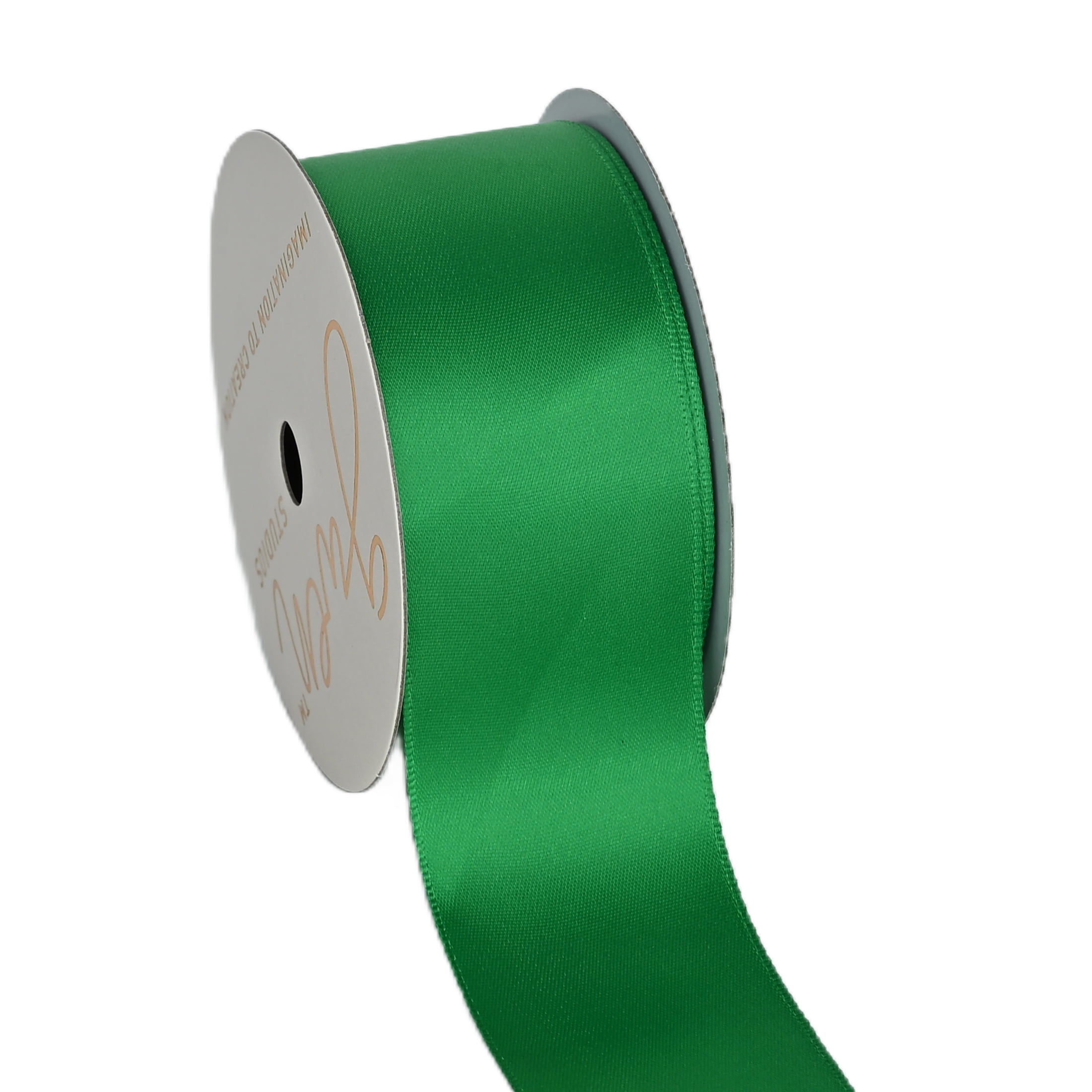 Gwen Studios 1.5" Green Satin Ribbon, 7 yards