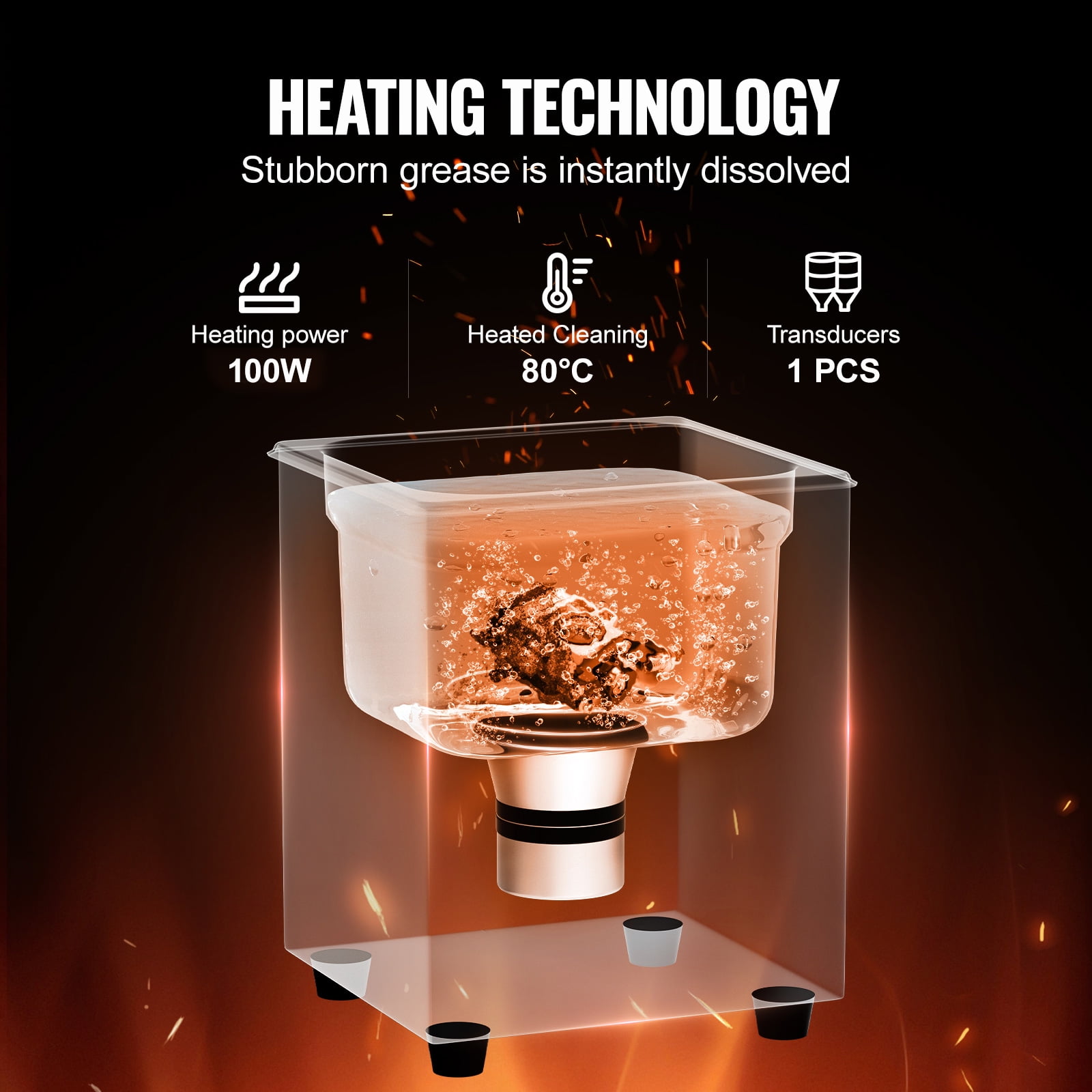 KFFKFF Sonic Cleaning Device, 1.3L Professional 50W Cleaning Apparatus with Timer & Heating Function, 40kHz Digital Sonic Cleaner with Basket for Timepieces, Eyewear, Jewelry, Dental Appliances