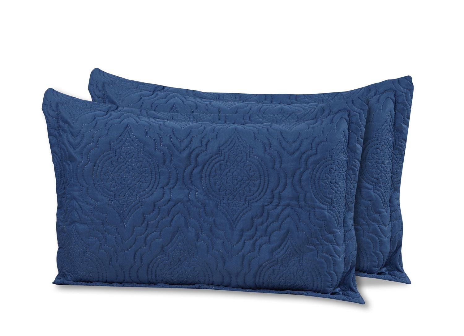 Marina Décoration Literie ultra douce avec couvre-lit en tissu Pinsonic en relief uni, bleu marine, pour l'été