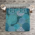 thumbnail image 3 of Ambesonne Floral Quilted Bedspread Set 3 Pcs, Clove Petals Vibrant, King Size, Petrol Blue Teal, 3 of 3