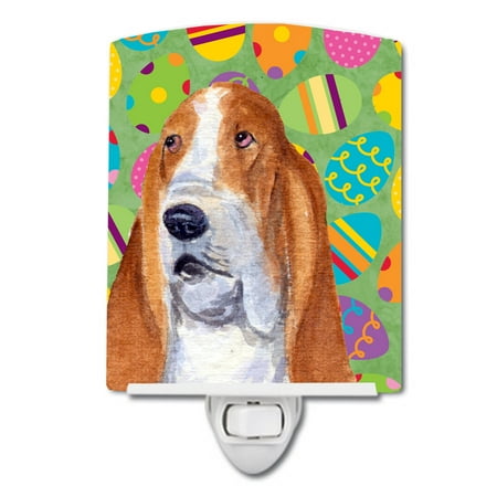 

Caroline s Treasures SS4873CNL Basset Hound Easter Eggtravaganza Ceramic Night Light 6x4x3 multicolor