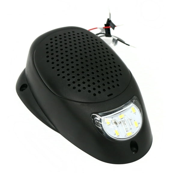 Black 3" Water Resistant Surface Mount Satellite Speaker White LED Lighting 12V