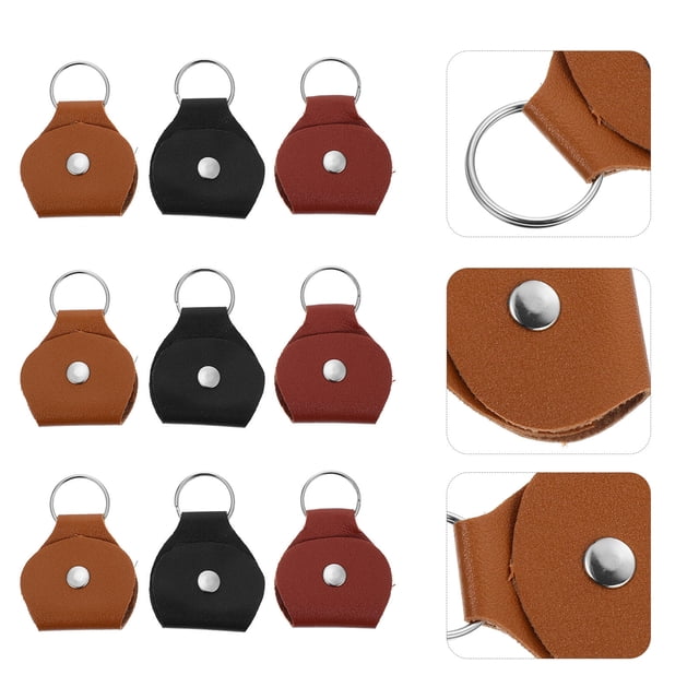 ELAYARD 9pcs Portable Pu Guitar Picks Holder Durable Keychain Storage Bag For Guitar Picks Plectrum Case Present