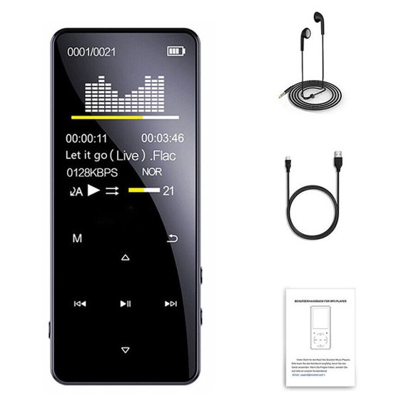 MP3 Player with Bluetooth to Store Over 3000+ Songs - Portable Audio Music Player with HiFi Speaker, WMP3 Player with Voice Recorder, FM Radio, Touch Buttons,E-Book Support up to 128GB SD Card