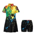 thumbnail image 6 of Psesaysky Colorful Tie Dye Tennis Dress for Women Trendy Golf Dresses with Pockets and Shorts Sleeveless Workout Exercise Outfit Quick Dry 2 Pieces Outfits,XS-2XL, 6 of 7