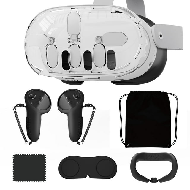 Ensemble de Protection VR pour Meta Quest 3 - Housse de Rangement pour Casque Antipoussière et Housses de Protection en Silicone pour Manettes de Jeu