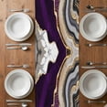 thumbnail image 6 of Purple Marble Table Runner - 60 Inch Long, Kitchen Dining Table Runner Dresser Scarves, Grey Gold Texture Vintage Farmhouse Art Farmhouse Decor for Coffee Tables Wedding Party Banquet, 6 of 8