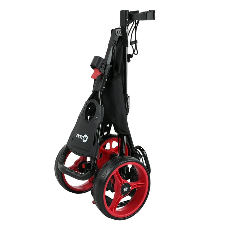 Ram Golf Push / Pull 3-Wheel Golf Cart with 360 Rotating Front Wheel 