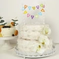 thumbnail image 2 of Efavormart Multi-Color Happy Birthday Cake Topper Banner Cake Bunting Garland Sign with Lavender Straws - 8" Tall, 2 of 11