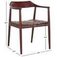 thumbnail image 3 of SAFAVIEH Amycus Accent Chairs, Walnut/Cognac (22 in. W x 20.5 in. D x 28.5 in. H), 3 of 13