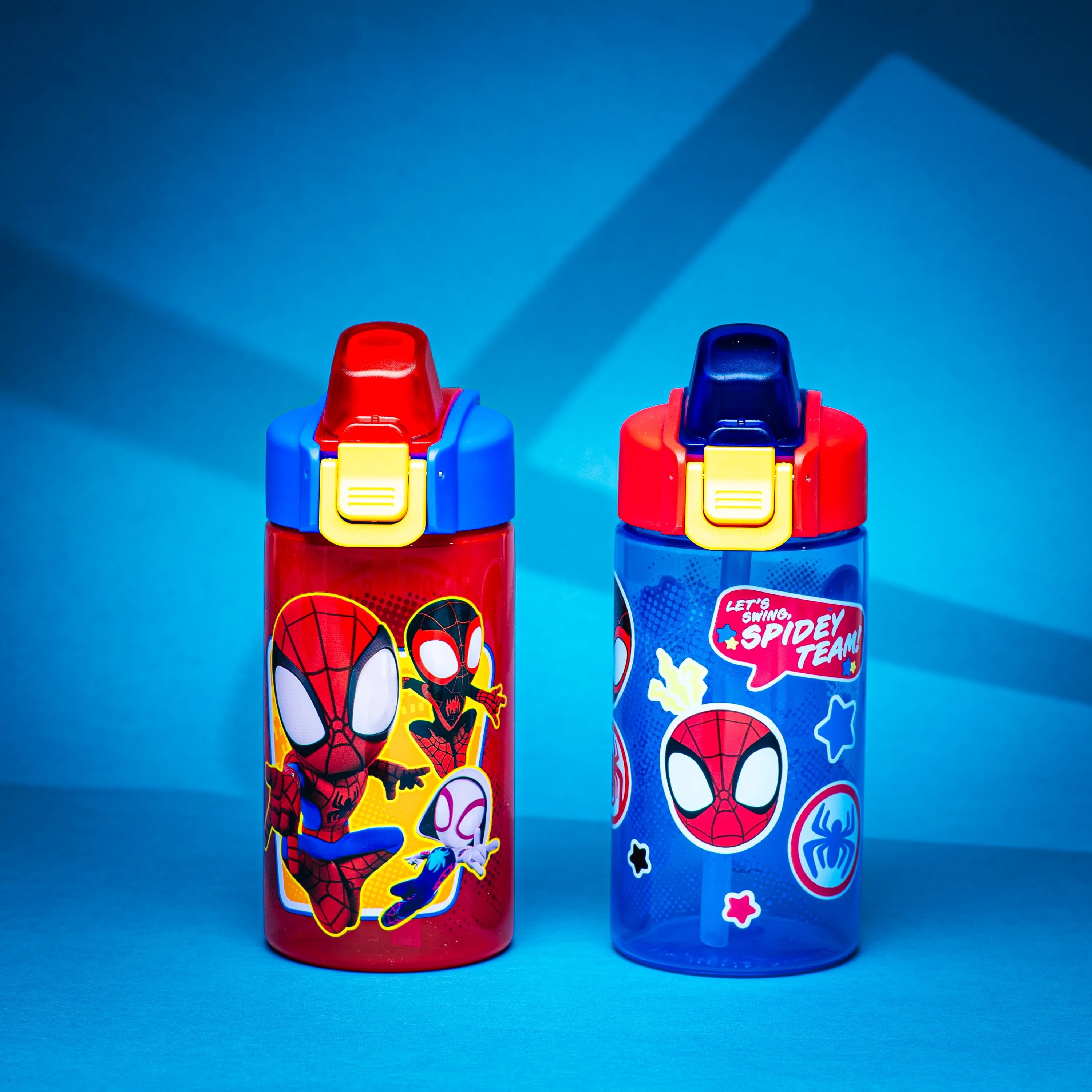 Zak Designs 16oz Spiderman Jubilation Durable Plastic Water Bottle, 2pk.