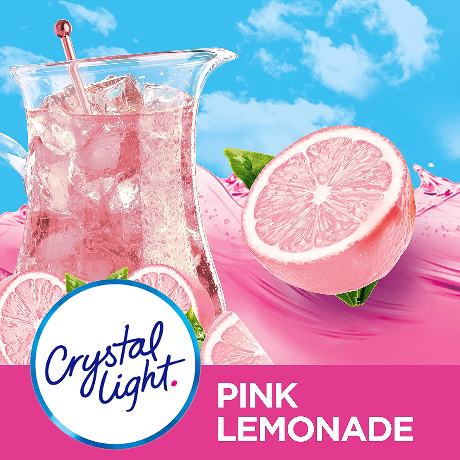 Crystal Light Multiserve Sugar Free Pink Lemonade Drink, 2.9 OZ (Pack of 6)