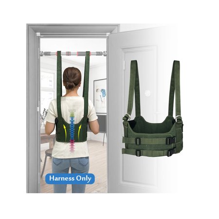 Back Stretcher Spinal Decompression Harness Lumber Decompress Belt Back Stretcher Hanging Alignment Traction Device Herniated Disc Back Pain Relief - Large 42~46"