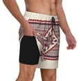 thumbnail image 2 of Fotbe Fashion Tatreez Traje de Baño para Hombre – Shorts de Natación de Secado Rápido con Forro y Bolsillos-3X-Large, 2 of 6