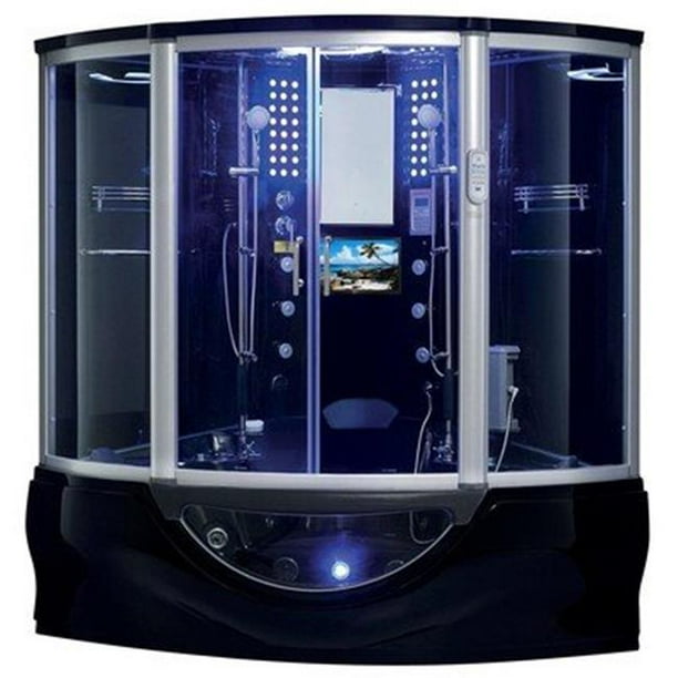 Maya Bath 102 Superior Steam Shower Tub Combo with TV, Black Walmart