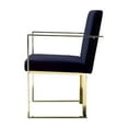thumbnail image 4 of Pangea Home Dexter 18.5" Velvet & Steel Arm Chair in Navy & Gold, 4 of 5