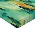 thumbnail image 4 of Ambesonne Forest Fitted Sheet, Vintage Jungle Landscape Art, King Size, Fern Green and Laurel Green, 4 of 5
