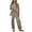 Khaki, variant on Women's 2 Piece Travel Outfits Casual Short Sleeve Knit Tops &Wide Leg Pants