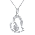 thumbnail image 3 of 1/20 Carat tw Cubic Zirconia Open Swirl Love Heart Charm Necklace Pendant in 925 Sterling Silver Jewelry, 3 of 5