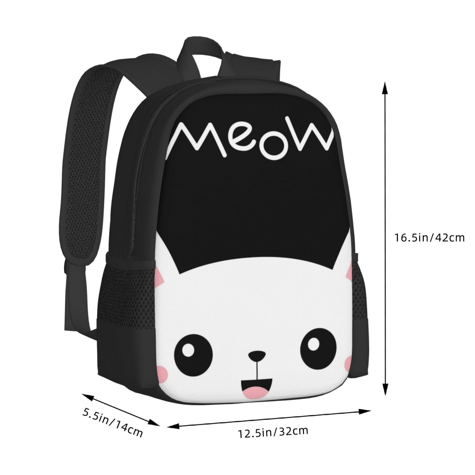 Ratiio Cat Meow Backpack for Men and Women - Durable 600D Oxford Cloth -Large Capacity, Water-Resistant School, Travel, and Hiking Bag