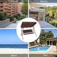 thumbnail image 4 of Hamaca Oscilante Zimtown para porche con cojín Teslin Patio Exterior Capacidad 250 Kg Marrón, 4 of 10