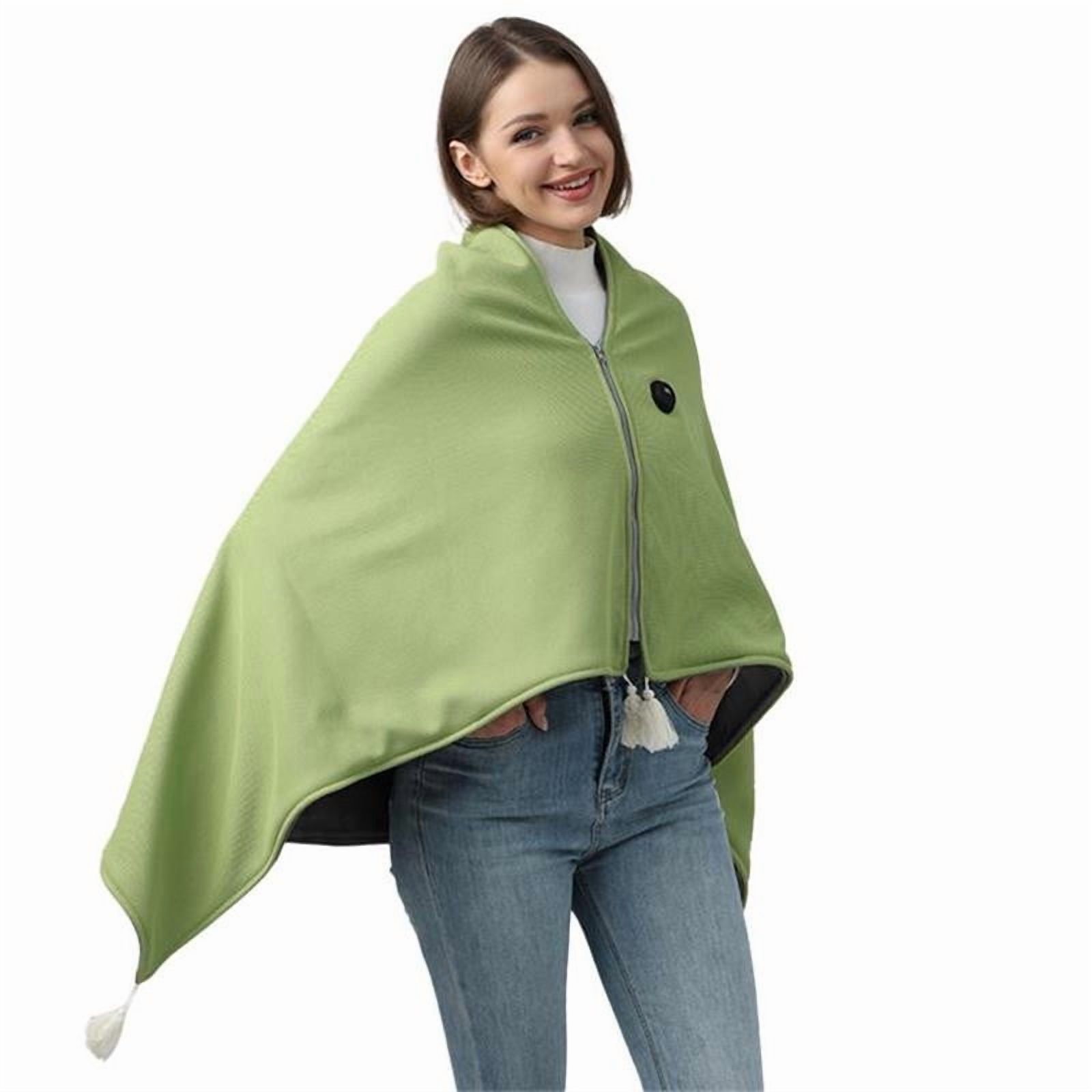 Lunxisen 2 pcs USB Portable Heated Electric Blanket - Cordless Heated Throw Blanket for Outdoor with Heating Levels - Wearable Shawl for Travel,Camping,Bed