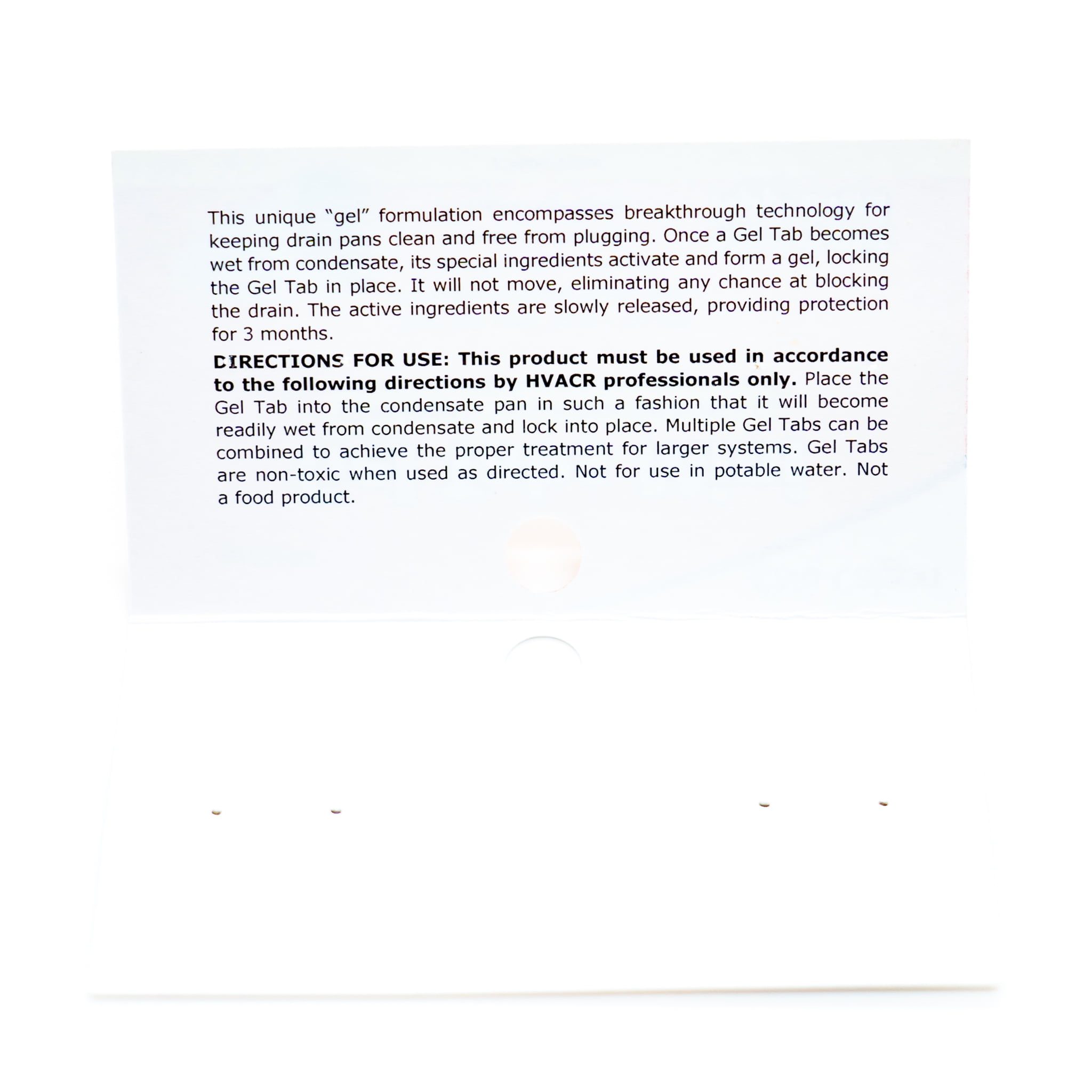 Condensate Pan Treatment,Gel Tab,1.5 ton 4185-95