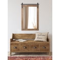 thumbnail image 6 of Kate and Laurel Cates Farmhouse Wood Framed Wall Mirror, 24 x 38, Rustic Brown, Barn Door-Inspired Rustic Mirrors for Wall, 6 of 6