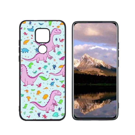 Compatible with Moto G Play 2021 Phone Case, Cute-Dinosaur-T-Rex-Dino-13 Case Men Women, Flexible Silicone Shockproof Case for Moto G Play 2021