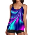thumbnail image 2 of iTNHFP Maillots de Bain Femmes Plus Plus Deux Dos Bretelles Robe de Bain Ensemble Taille Maillots de Bain Imprimés Tankinis Ensembles, 2 of 6