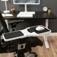 thumbnail image 3 of VIVO White Universal Wooden Adjustable Arm Rest Mouse Pad with Security Straps, 3 of 9