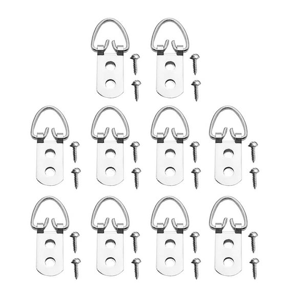ORDDIART 50Pcs Heavy Duty Picture Hangers Metal D Rings for Wedding 11.8x0.63x0.2in