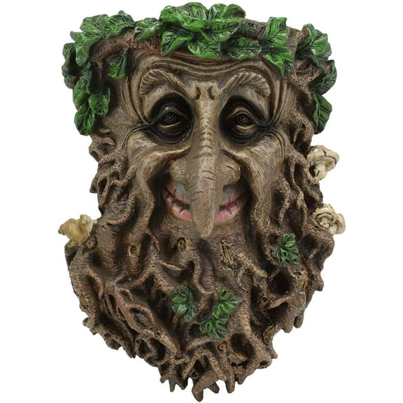 Ebros Celtic Big Nose Leafman Greenman Hanging Wall Decor Plaque 9" High