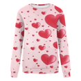 thumbnail image 5 of Chandail en Molleton pour Femmes Soldes de la Saint-Valentin Col Rond Récréatif Manches Longues Rouge S, 5 of 5