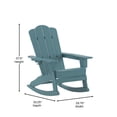 thumbnail image 5 of BizChair Adirondack Rocking Chair with Cup Holder, Weather Resistant HDPE Adirondack Rocking Chair in Blue, Set of 2, 5 of 12