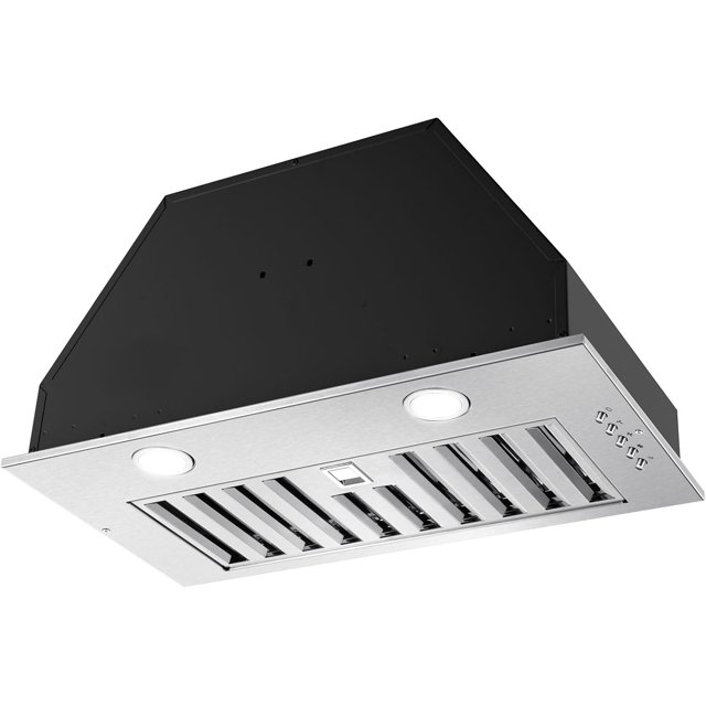 Zomagas Range Hood Insert 20 Inch, Built-in Kitchen Hood 600CFM, Ducted/Ductless Convertible Stove Hood with Stainless Steel Baffle filter, Vent Hood Insert with 3 Speed Fan, 2PCS LED Lights
