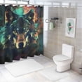 thumbnail image 7 of Orinice Wolf Triangle Star Bathroom Decor Set with Hooks 100% Polyester Washable Shower Curtain Set 69x72, 7 of 7