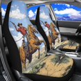 thumbnail image 5 of XYZCANDO 2 Pack Car Seat Protector for Interior Car Seat Covers Front Seats Easy to Install Elastic, Sedan Van SUV Front Seats Protector, Western Cowboy Design, 5 of 7