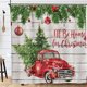 thumbnail image 2 of Cortinas de ducha navideñas con bolas navideñas coloridas y abeto rojo, juego de accesorios de baño retro de 183 x 183 cm, 2 of 7