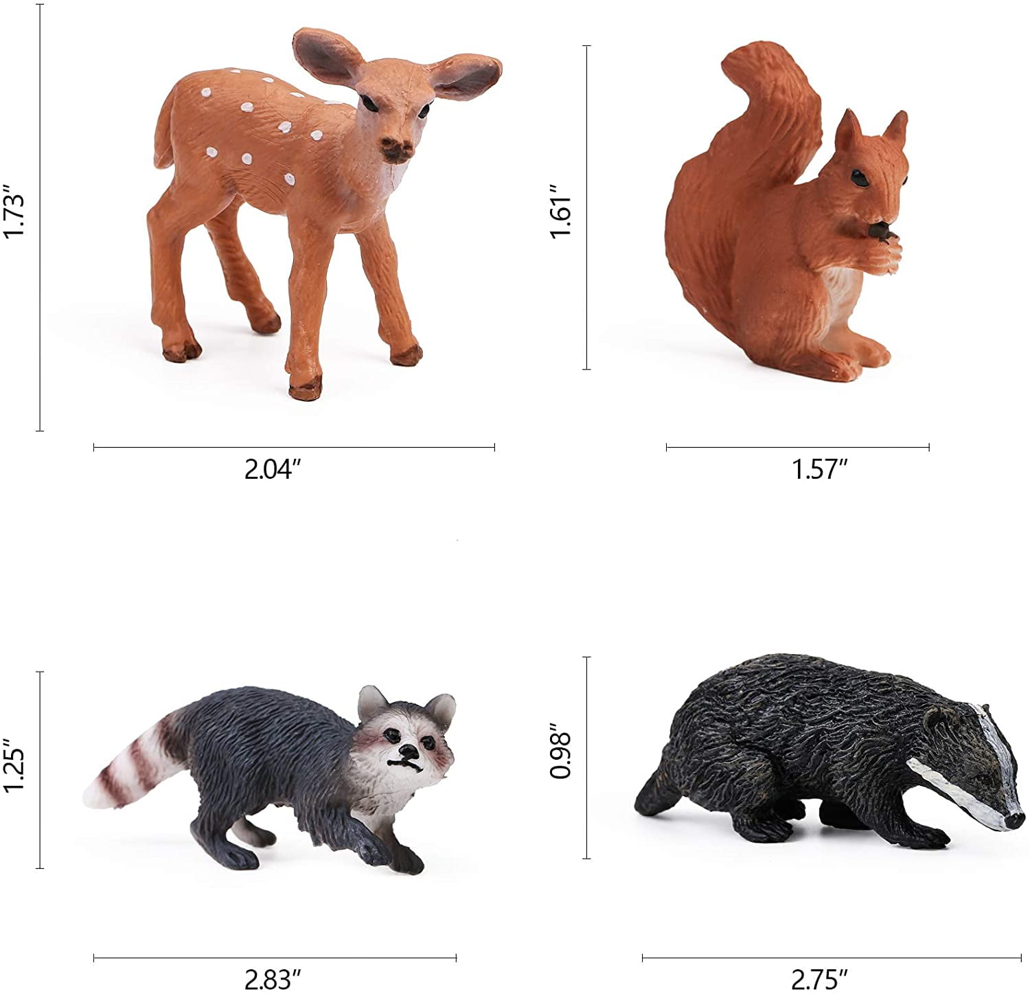 16PCS Forest Animals Baby Figures, Woodland Creatures Figurines, Miniature Toys Cake Toppers Cupcake Toppers Birthday Gift for Kids