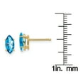 thumbnail image 2 of Primal Gold 14 Karat Yellow Gold Blue Topaz Marquise Stud Earrings, 2 of 4