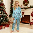 thumbnail image 5 of Gunia Kids Boys Girls Christmas Sleepwear Print Long Sleeve Top With Pants Soft Comfortable Holiday Festive Party Sleepover Family Matching Outfits Pjs Pajamas Light Blue 7-8 Years, 5 of 8