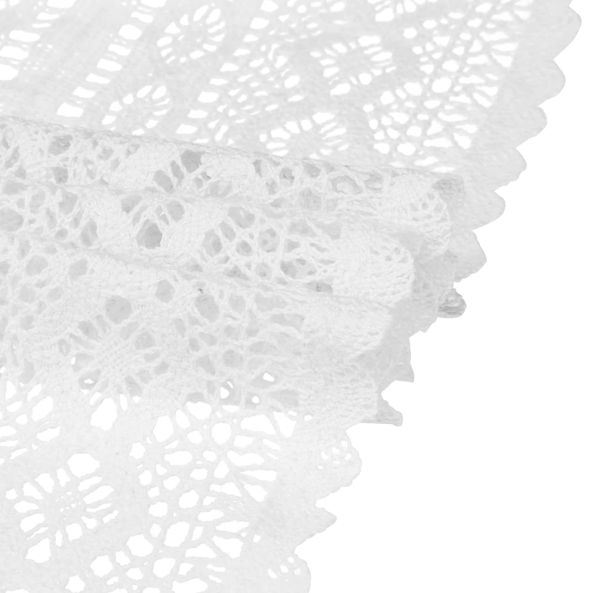 Unique Bargains Table Runners with Lace Tassel Table Flags for Casual Daily Decoration White 9"x63"