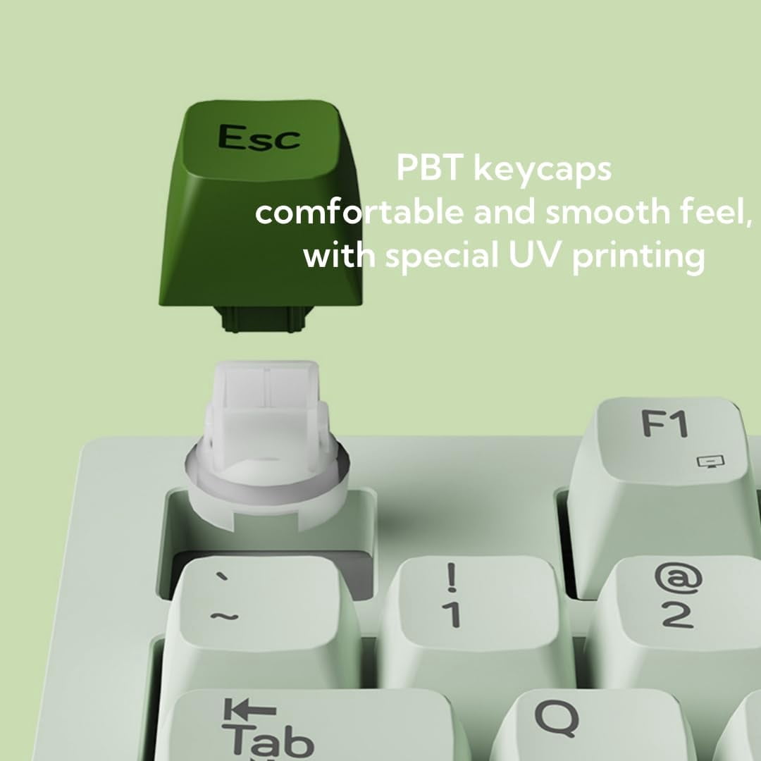 ITIGOITIE Bluetooth Wireless Keyboard and Mouse Set, Mute, Type-C Charging, Mechanical Feel, Office Use, Matcha Green