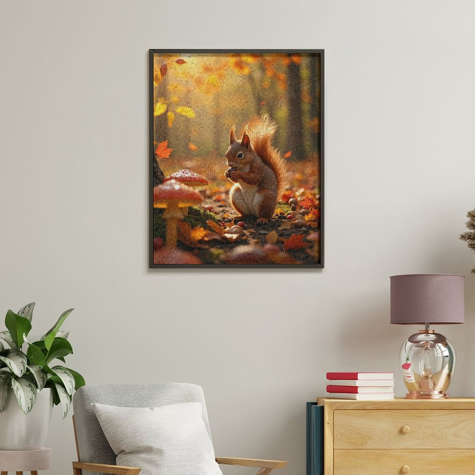 Paint by Numbers Kit for Adults, Autumn Squirrel In Enchanted Forest Paint by Numbers, Easy Paint by Numbers Kit for Adults Beginner, DIY Adult Paint by Number Kits on Canvas, Home Decor