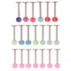 thumbnail image 4 of 20 piezas moda lengua barra labio labret anillos barra joyería - forma forma forma acrílica a rayas Jinwen Barra de anillo del perno prisionero de la lengua, 4 of 7