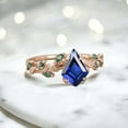 thumbnail image 2 of KANISHKAGEMS&JEWELS 9x7MM / 1.5Ct Kite Cut Sapphire Engagement Ring Emerald Proposal Ring Art Deco Women Jewelry Gift For Her, 2 of 4