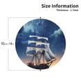 thumbnail image 2 of Honeii Moonlit Night Sea Sailboat print Leather Coaster Set of 4, ideal for safeguarding your furniture from drinks spills and effortless cleanup-Round Shape, 2 of 6